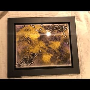 Handmade resin canvas, 3D with custom made frame.
